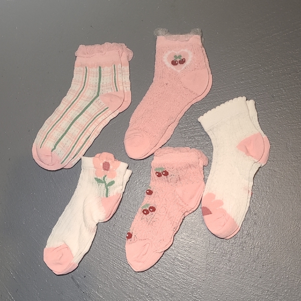 SHEIN Pink and White Kids Socks Collection